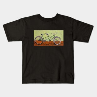 Green Tandem Bicycle Kids T-Shirt